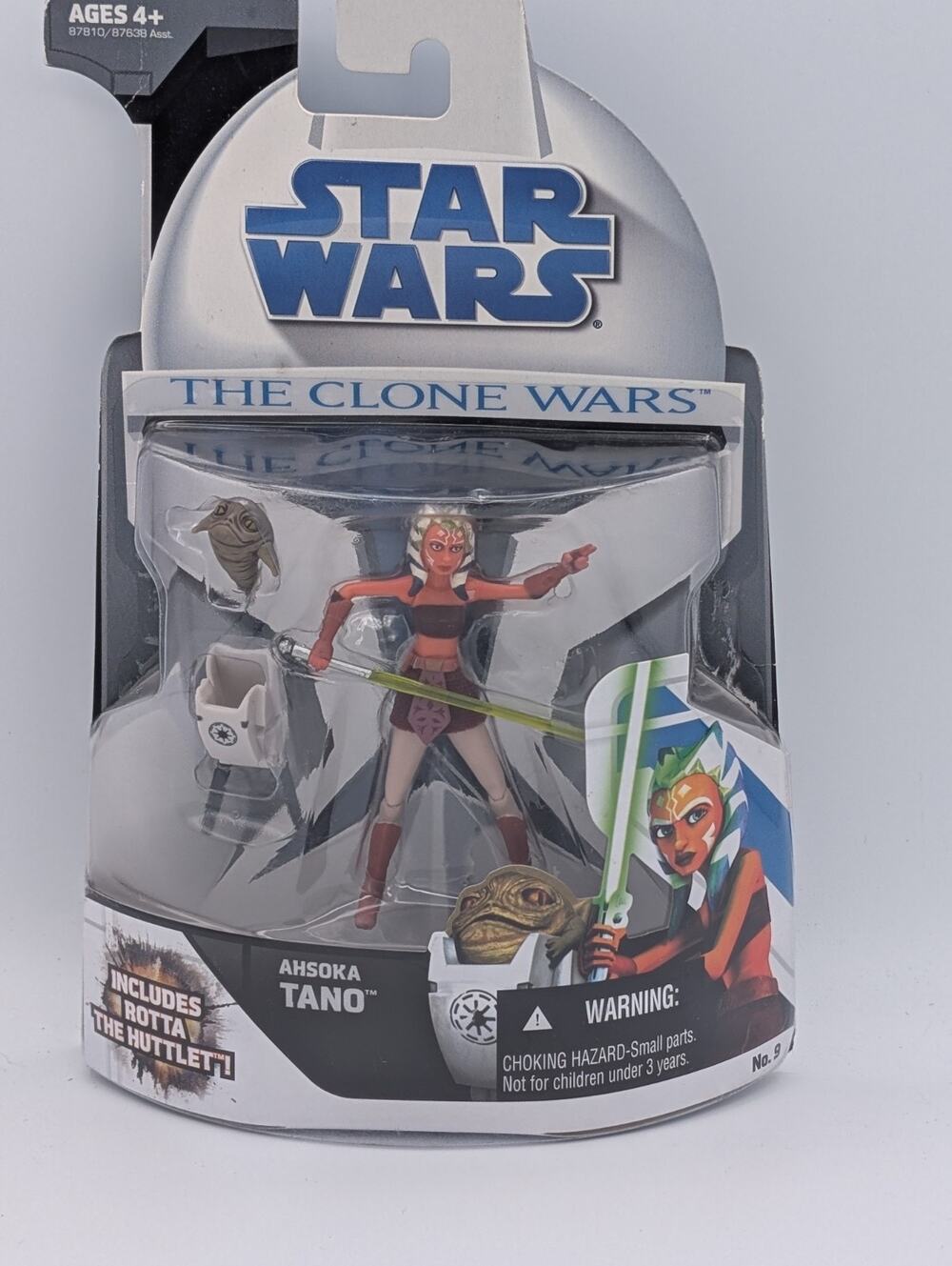 Star Wars Clone Wars 3.75 AHSOKA TANO with ROTTA the HUTTLET No.9 NIB